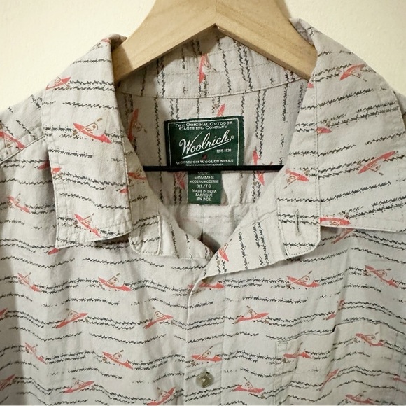 Woolrich Mens Gray  Button Up Short Sleeve Shirt Boats Outdoors Size XL - Picture 4 of 7